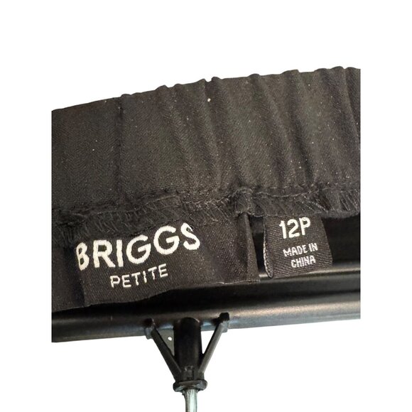 Briggs Womens Petite Comfort Waistband Slimming Black Pants 12P Relaxed Fit Mode - Picture 5 of 5